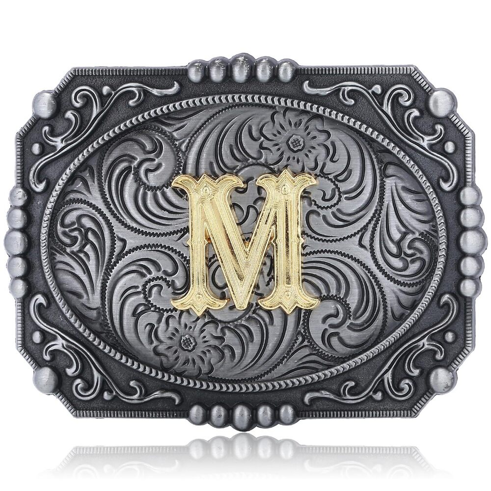 9355 Western Belt Buckle A-Z Initial Letters Belt Buckles Cowboys Gifts